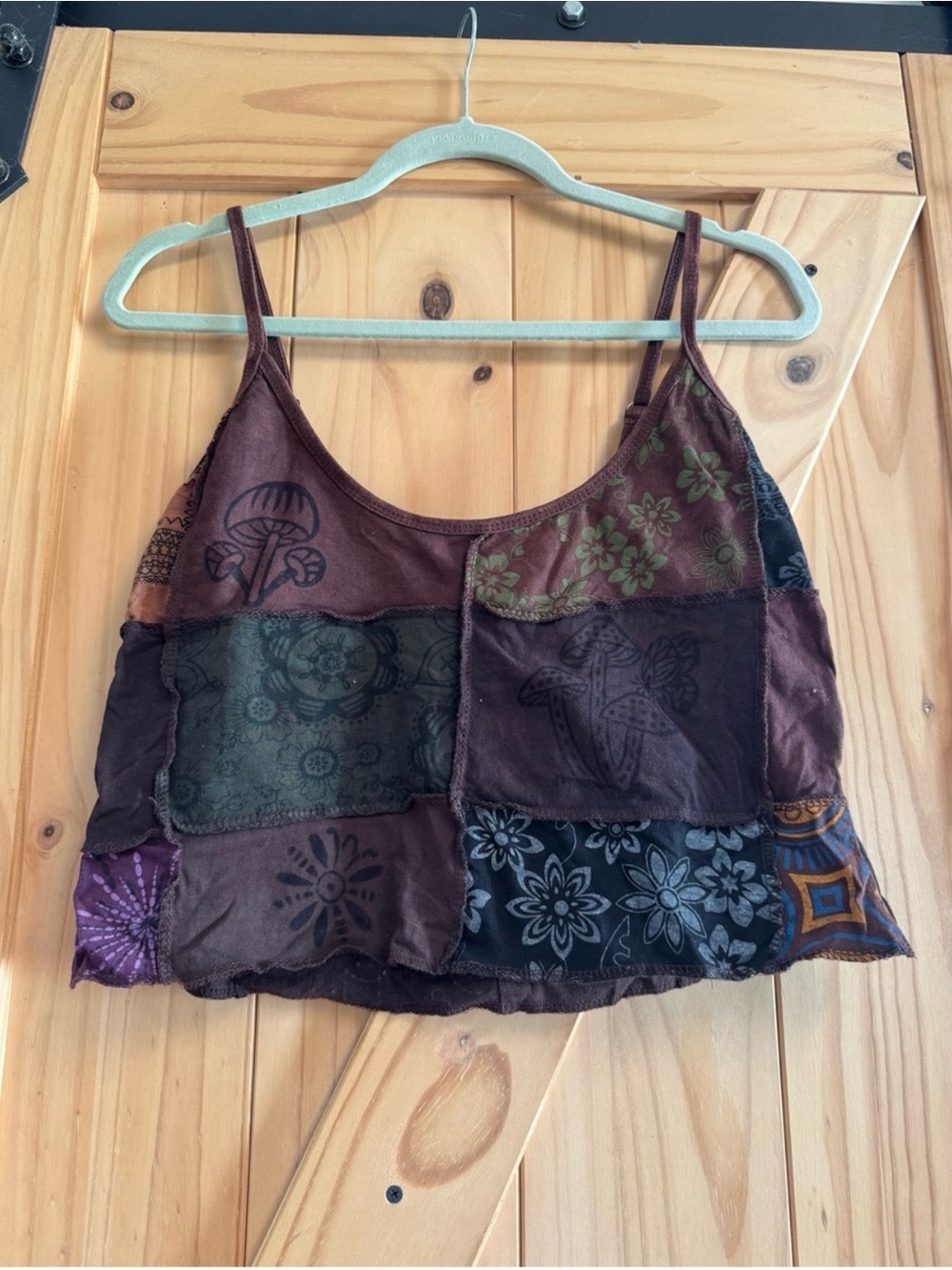EARTHBOUND Patchwork 100% Cotton Tank Crop Top